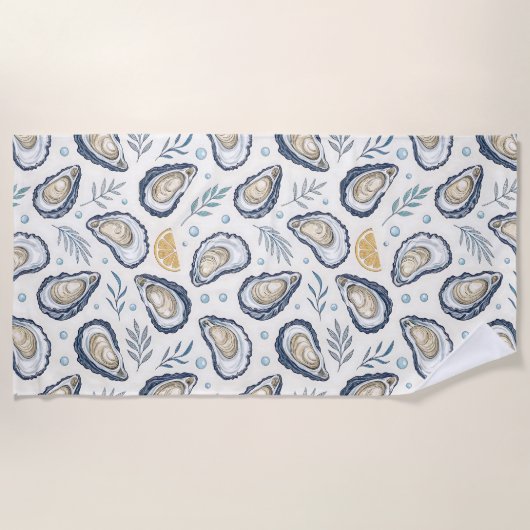 Serviette De Plage Elegant Marine Oysters (Devant)