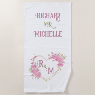 Serviette De Plage Elegant minimal Chic Initial letter monogram name
