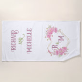 Serviette De Plage Élégant minimum Chic Nom de monogramme de la lettr (Devant)