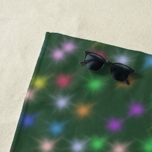 Serviette De Plage Elégant moderne Rainbow dégradé coloré Star