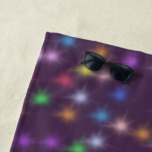 Serviette De Plage Elégant moderne Rainbow dégradé coloré Star