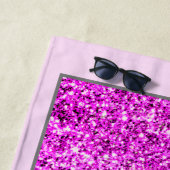 Serviette De Plage Élégant Monogramme Pailleté Rose (En situation)