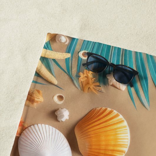 Serviette De Plage Élégant Monogramme Simple Beach House Seashore (En situation)