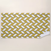 Serviette De Plage Élégant Motif Chevron en sanglier d'or (Devant)