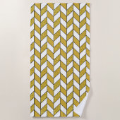Serviette De Plage Élégant Motif Chevron en sanglier d'or (Devant)