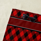 Serviette De Plage Élégant Motif et monogramme de diamants rouges noi (En situation)