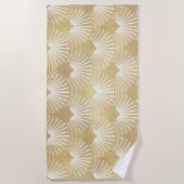 Serviette De Plage Élégant motif or art déco (Devant)