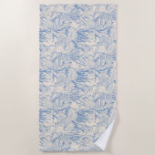 Serviette De Plage Elégant océane bleu toile (Devant)