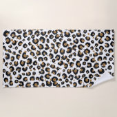 Serviette De Plage Élégant Parties scintillant d'or Motif Leopard (Devant)