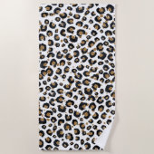 Serviette De Plage Élégant Parties scintillant d'or Motif Leopard (Devant)
