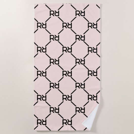 Serviette De Plage Élégant rose moderne Script Girl Monogramme initia (Devant)