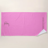 Serviette De Plage Élégant rose monogramme Modèle tendance (Devant)