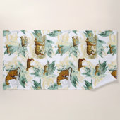 Serviette De Plage Élégant Safari tropical Wild Cats Tiger Leopard (Devant)