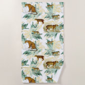 Serviette De Plage Élégant Safari tropical Wild Cats Tiger Leopard (Devant)