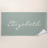 Élégant Sage Green Nom du script manuscrit manuscr