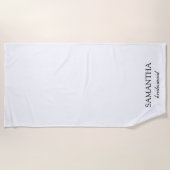 Serviette De Plage Élégant Script Mariage Demoiselle d'Honneur Minima (Devant)