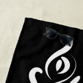 Serviette De Plage Élégant style arlequin Abstrait noir et blanc (En situation)