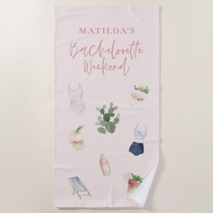 Serviette De Plage Élégante et élégante boite d'aquarelle moderne