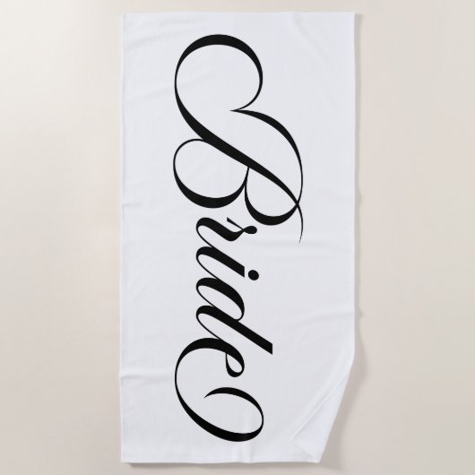 Serviette De Plage Élégante mariée noire (Devant)