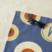 Serviette de plage élégante Monogramme Mauvais Œil (En situation)
