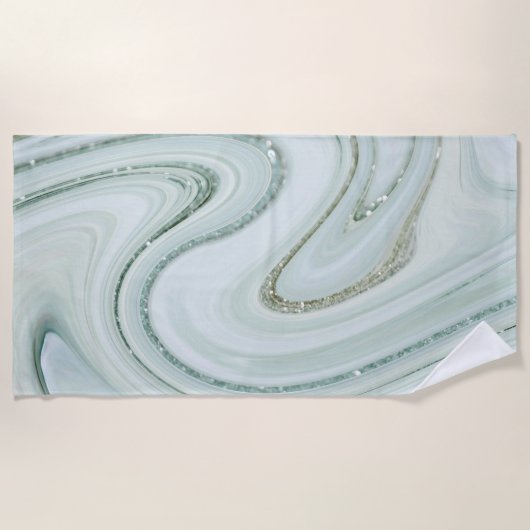 Serviette De Plage Élégante Parties scintillant en marbre étincelante (Devant)