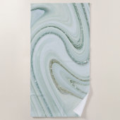 Serviette De Plage Élégante Parties scintillant en marbre étincelante (Devant)