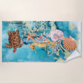 Serviette De Plage Elégante Sea Life Ocean Beach (Devant)