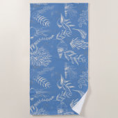 Serviette De Plage Élégante toile bleu océan (Devant)