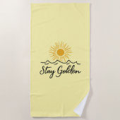 Serviette de plage ElegaStay Golden – Douce, Éléga (Devant)