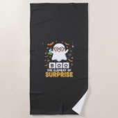 Serviette De Plage Élément de surprise de fantôme de design Halloween (Devant)