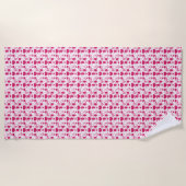 Serviette De Plage éléments de motifs de la Saint-Valentin (Devant)