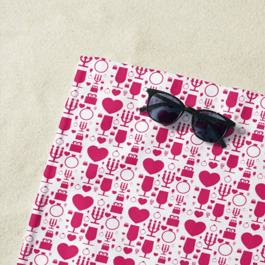 Serviette De Plage éléments de motifs de la Saint-Valentin (En situation)
