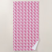 Serviette De Plage éléments de motifs de la Saint-Valentin (Devant)