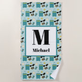 Serviette de plage éléments de vacances d'été mign (Devant)