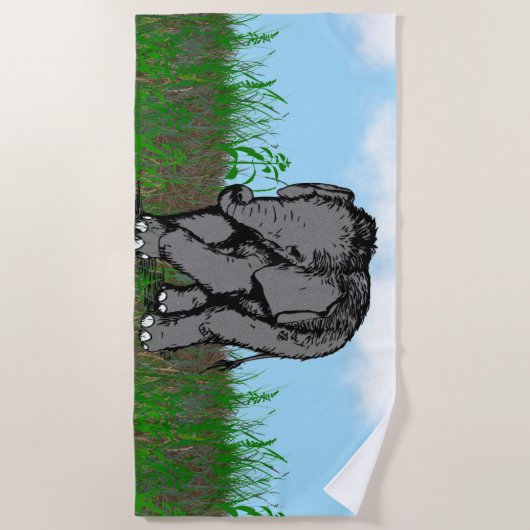 Serviette De Plage Eléphant bébé (Devant)