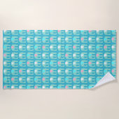 Serviette De Plage Eléphant Motif Aqua Beach Towel (Devant)
