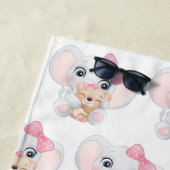 Serviette De Plage Eléphant rose de fille avec Motif de la cou et du (En situation)