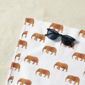 Serviette De Plage Eléphants roses personnels Motif or blanc (En situation)