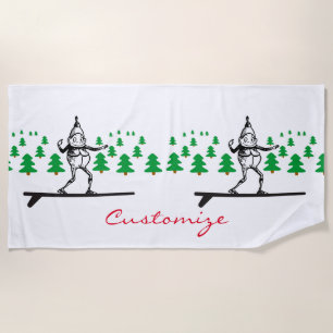 Serviette De Plage Elfe sur la planche de surf Thunder_Cove