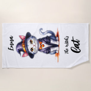 Serviette De Plage Emma Le Chat de la sorcière Halloween