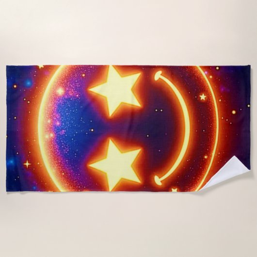 Serviette De Plage Emoji Étincelant (Devant)