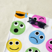 Serviette De Plage Emojis Personnalisé Visages Colorés (En situation)