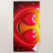 Serviette De Plage Émotion Yeux de Cœur Brillant (Devant)