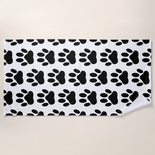 Serviette De Plage Empreinte de chien (Devant)