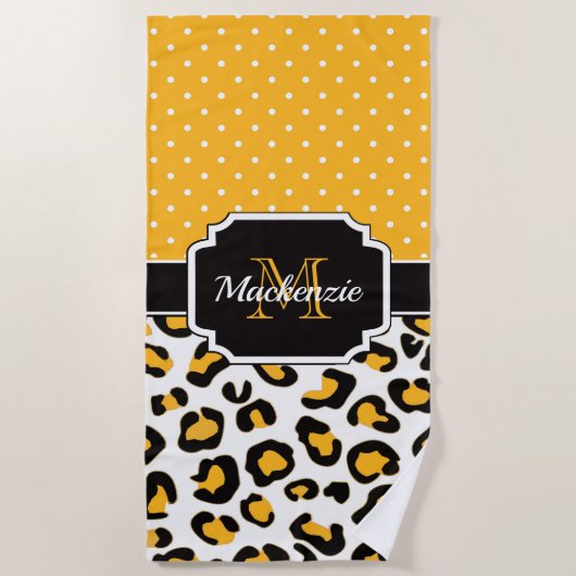 Serviette De Plage Empreinte de léopard (Devant)