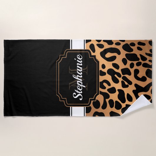 Serviette De Plage Empreinte de léopard (Devant)