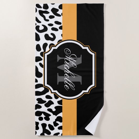 Serviette De Plage Empreinte de léopard (Devant)