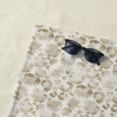 Serviette De Plage Empreinte de léopard à la crème (En situation)