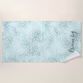 Serviette De Plage Empreinte de léopard à la menthe Glam (Devant)