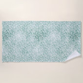 Serviette De Plage Empreinte de léopard blanc à la menthe (Devant)